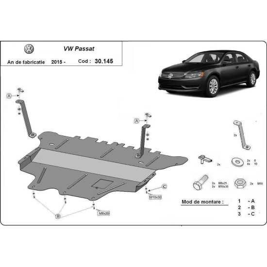 Метална кора под двигател и скорости VW GOLF7,PASSAT B8,AUDI A3 12-17