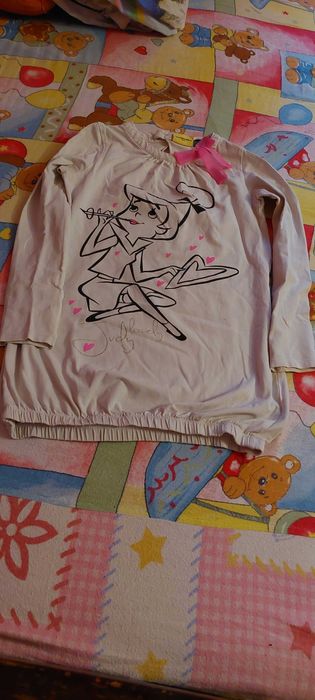 Set bluze fete alb cenușiu 134/140