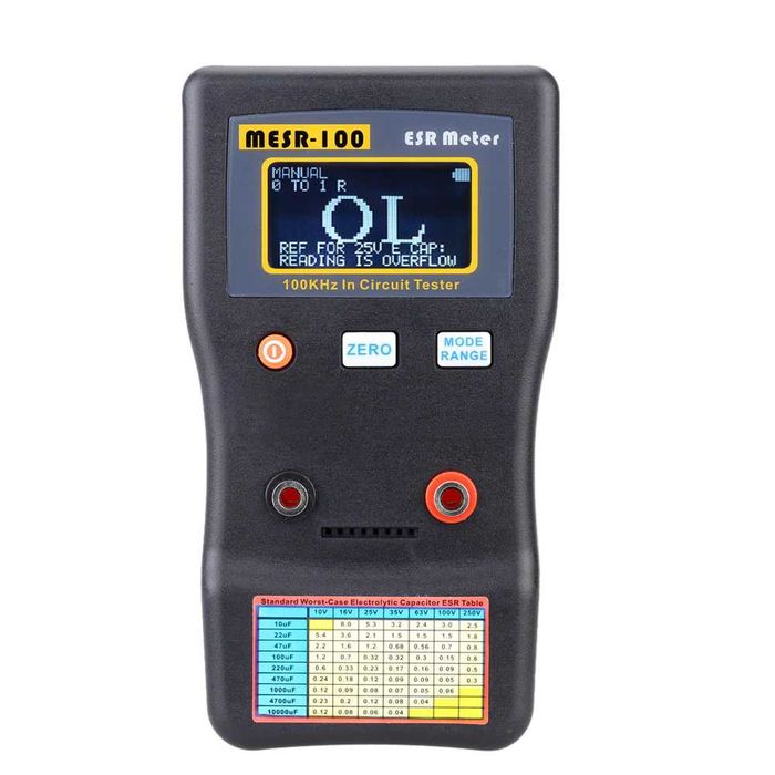 MESR 100 V2 ESR tester condensator aflat in circuit