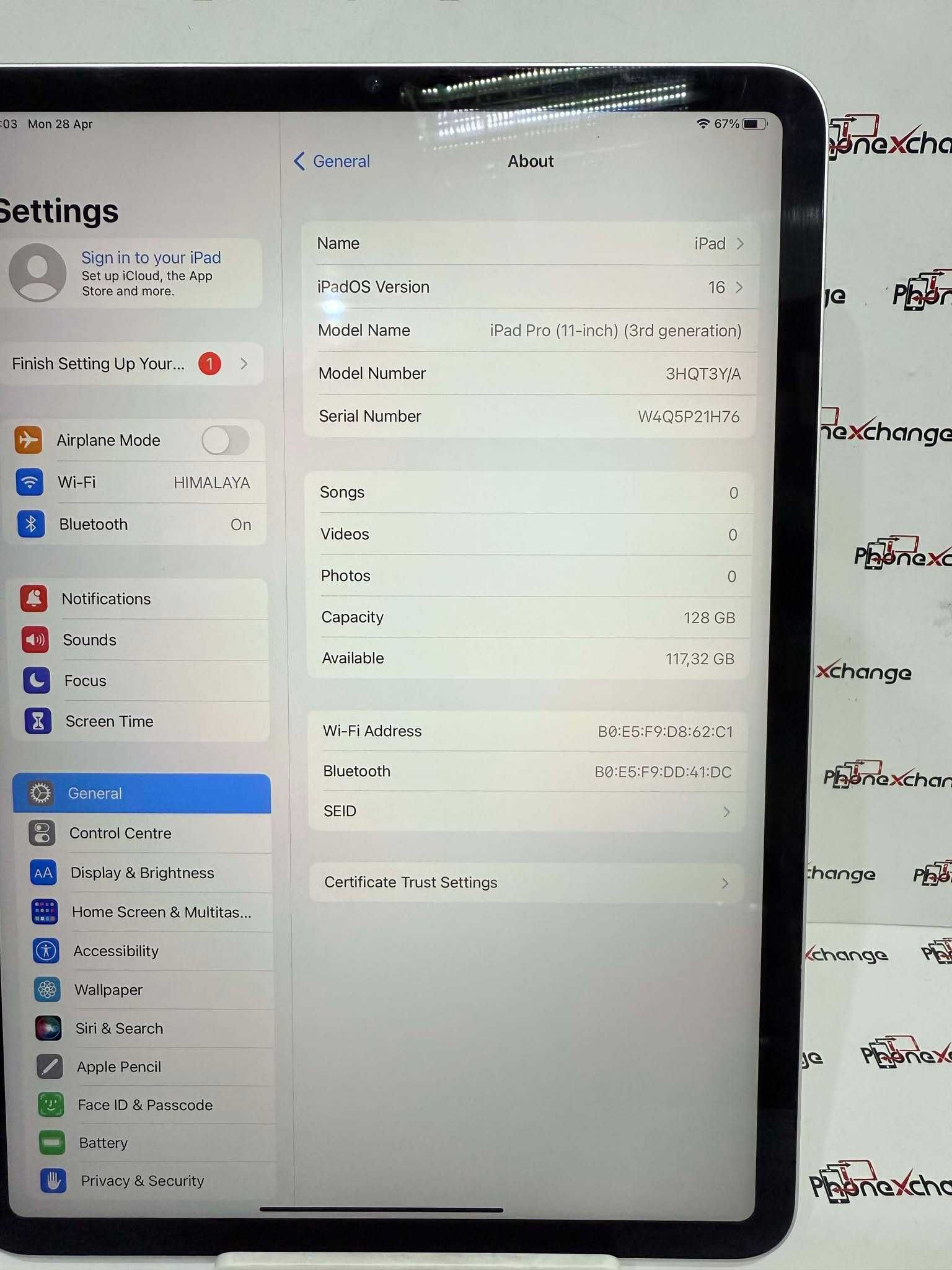 iPad Pro 11-inch Gen3 White 128GB