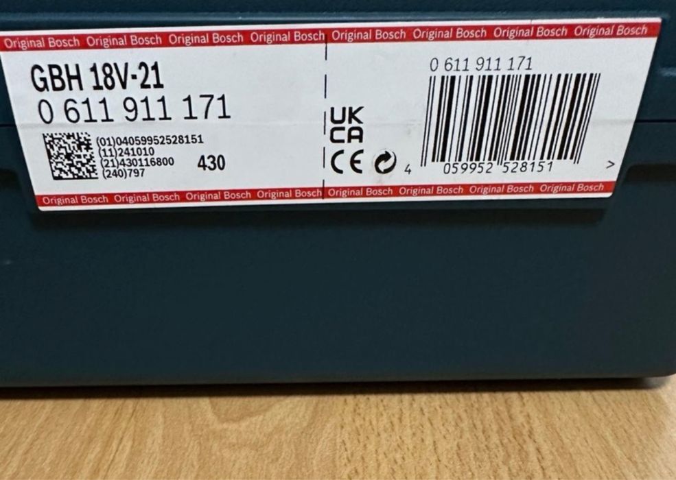 Нов перфоратор Bosch GBH18v-21 с батерия 4Ач , зарядно и куфар