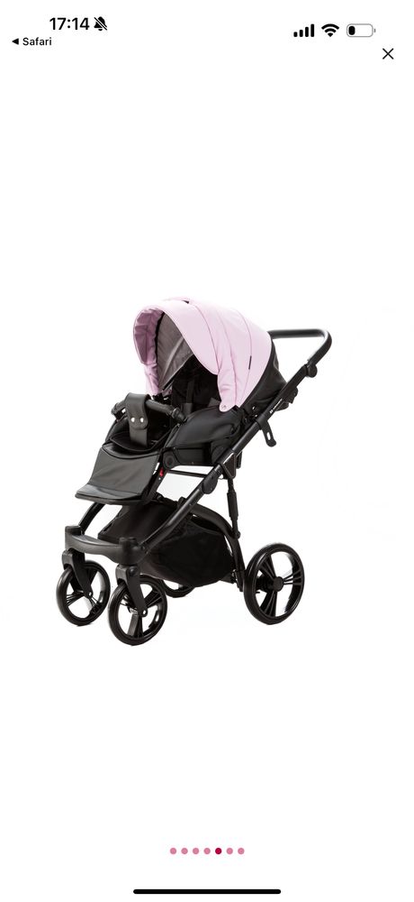 Carucior 2 in 1 Adamex Lanti cu dubla suspensie Pink Leather