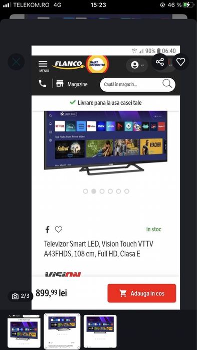 Vand Smart Tv, Vision Touch, pret 690 lei.