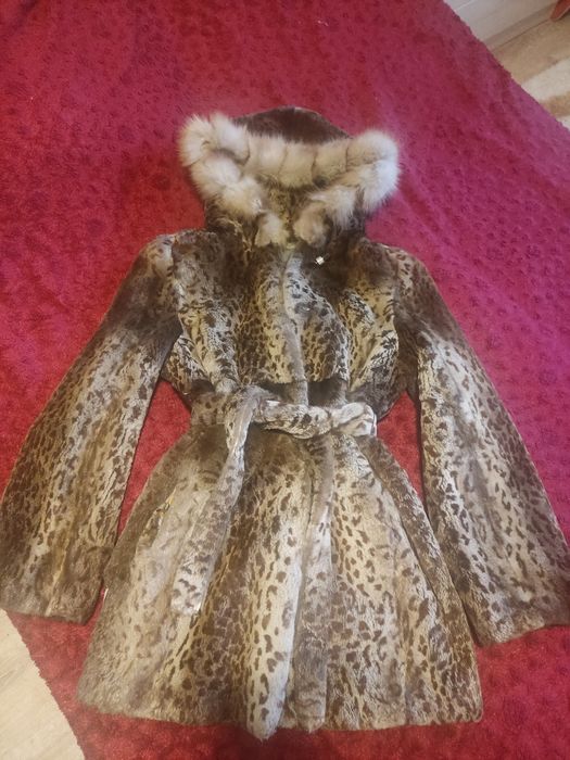 Шуба норковая леопард 46-48 размер 35000тг