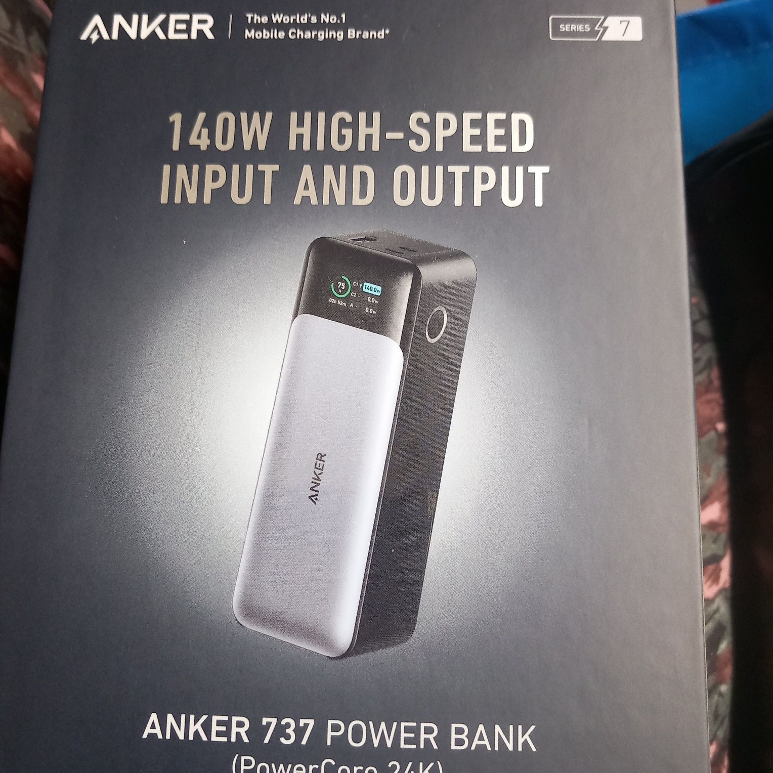 Baterie externa Anker 737 24.000 mAh, 140W, GaN Prime, Smart Digital D