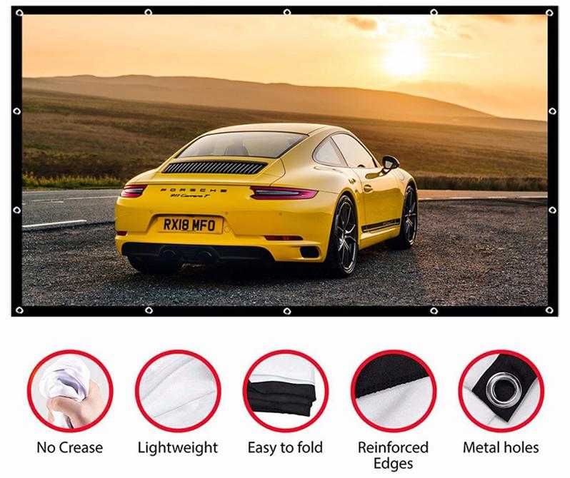 16:9 AntiLight 3D Прожекционен Екран 160° Проекторно Платно Проектор