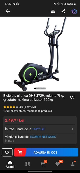 Bicicleta eliptica DHS 3729, Nouă