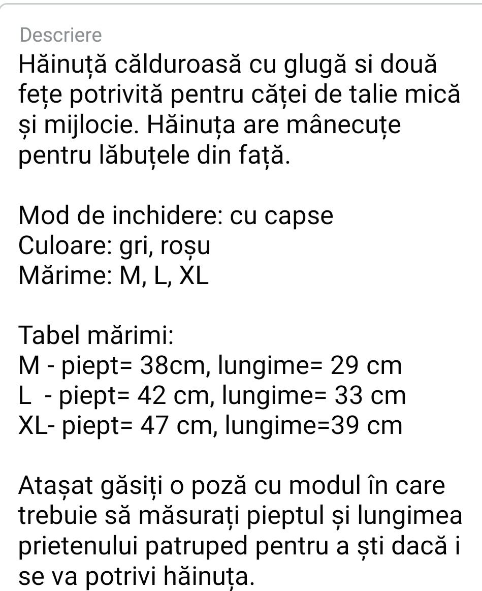 Îmbrăcăminte căței talie mică