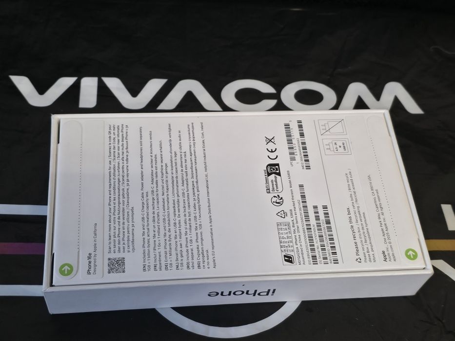 ЗАПЕЧАТАН 128GB iPhone 16e Vivacom Гаранция 2027г. BLACK