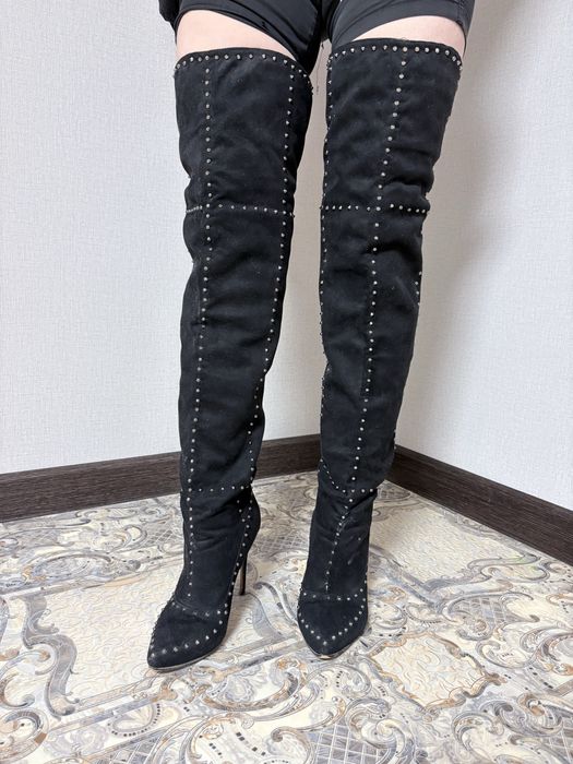 Замшевая ботфорты