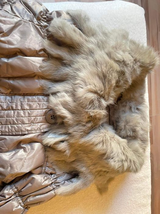 Дамско преходно яке с яка от естествен косъм р-р S