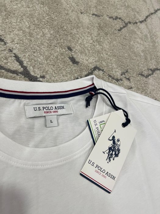 Tricou US Polo bărbați Alb, Dark Saphire
