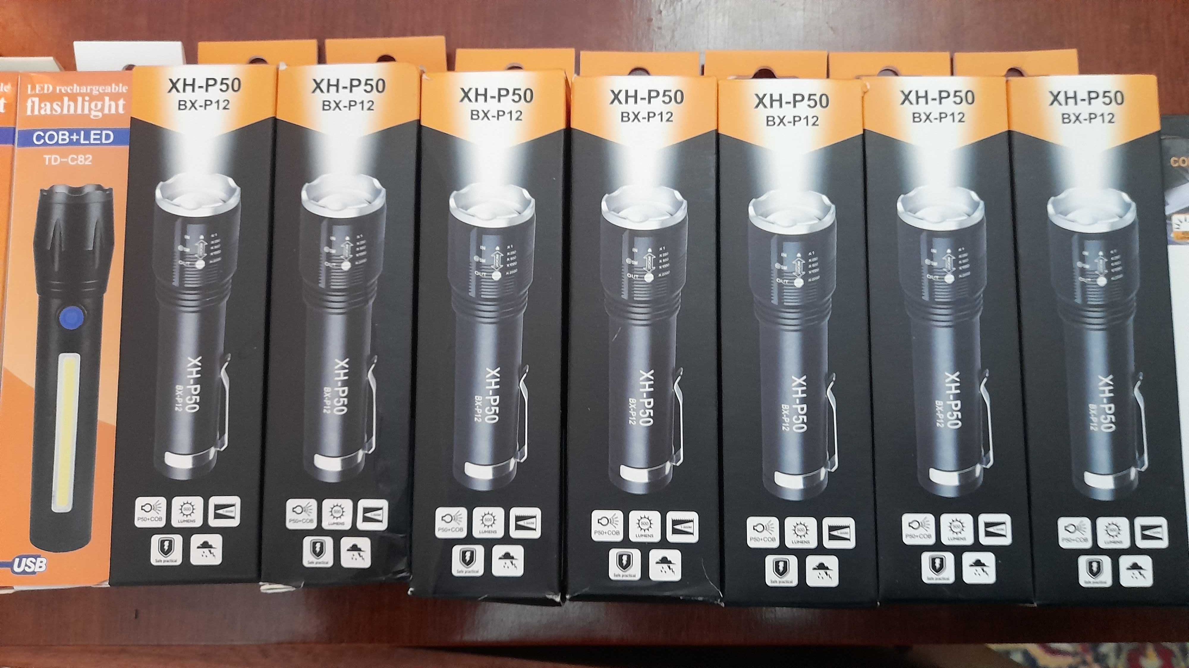 Lanterne led xhp50 putere mare 1200 lumeni zoom acumulator litiu