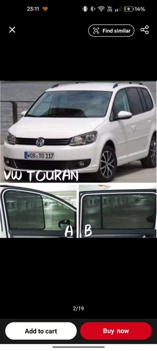Perdeluțe umbrire Vw Touran 2005 2015
