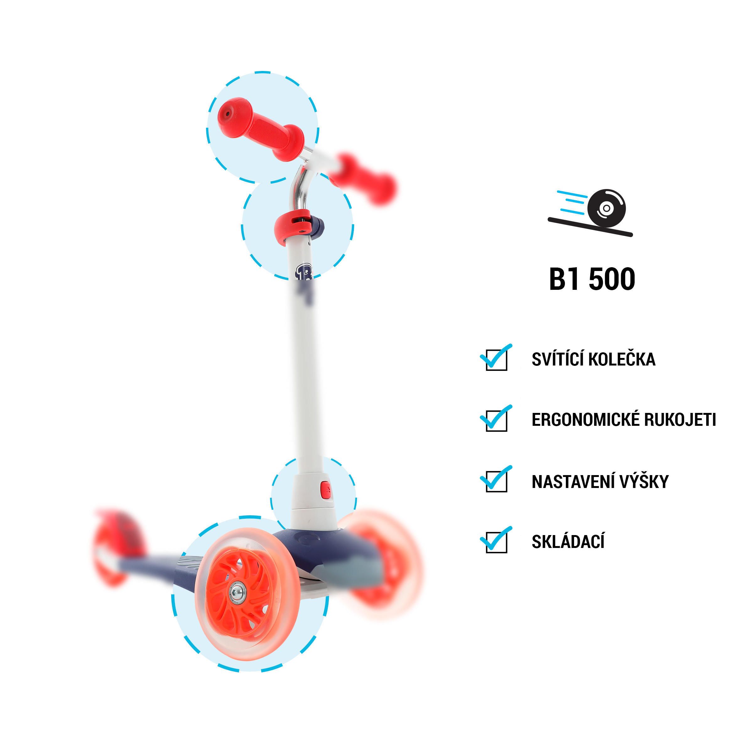 Trotinetă B1 500 Alb-Verde Copii - produs resigilat (nou) Decathlon