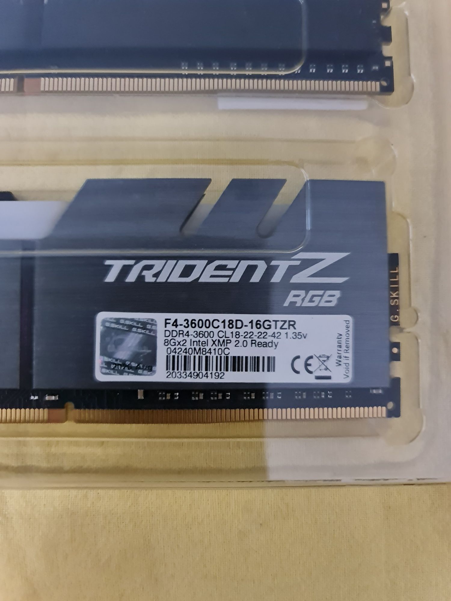 G.SKILL Trident Z RGB 16GB (2X8) DDR4 3600MHz