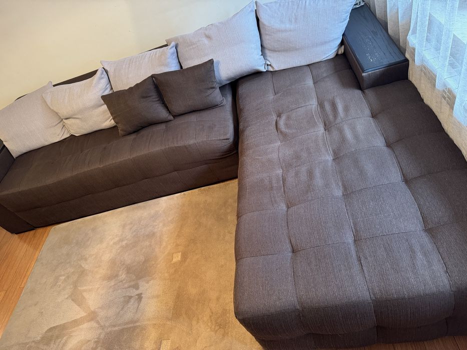 Кафяв диван 305х200х84