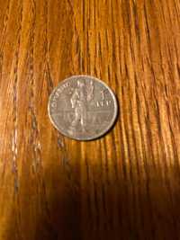 Moneda 1 leu argint 1911,