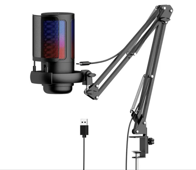 Стильный студийный USB-микрофон с RGB-подсветкой