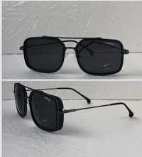 Мъжки слънчеви очила правоъгълни 2 цвята черни мат черни лак  C 37