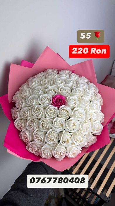 Buchet 19 trandafiri sapun si alte marimi