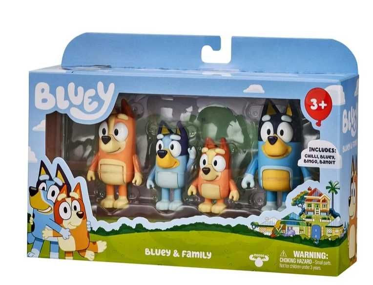 4броя комплект фигурки за игра Блуи и Бинго, Bluey & Family
