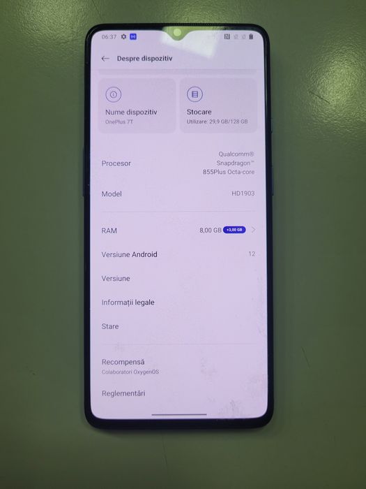 One Plus 7T Blue Daual Sim Impecabil Ca Nou Poze Reale 8ram