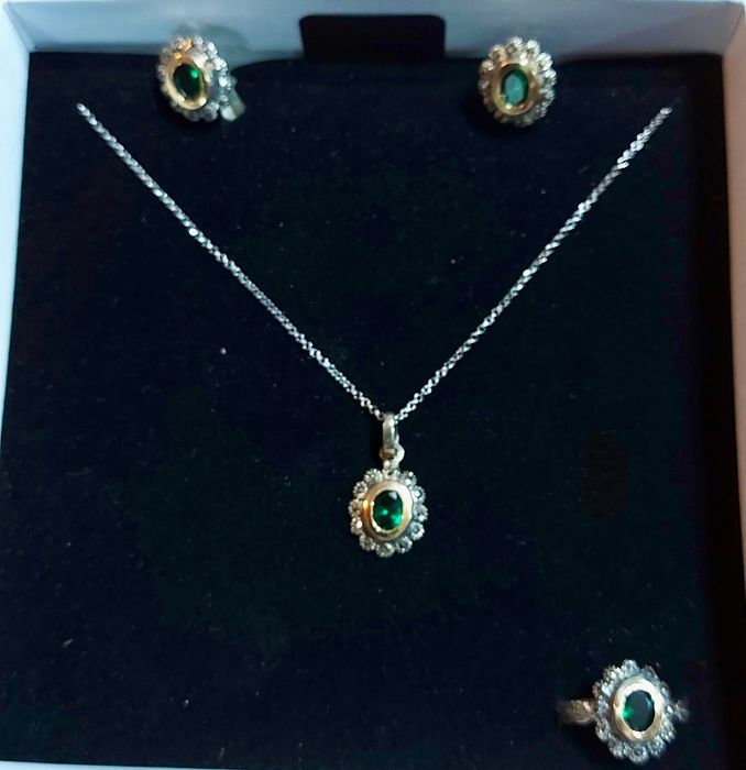 Set bijuterii argint marcasite Evora Teratai