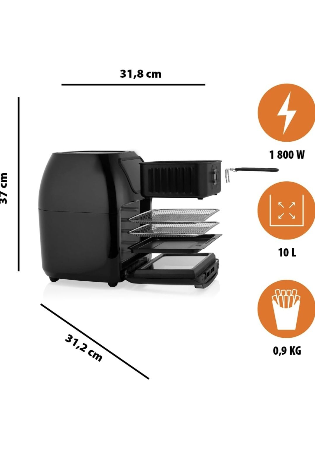 Фурна с Фрайър Tristar FR-6964 Multi Crispy, 10Л,1800w