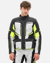 Мъжко текстилно мото яке SHIMA DUNE Fluo/White,протектори,вентилация