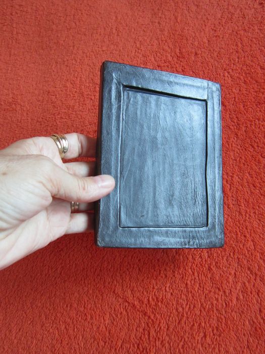 cadou deosebit rar mini oglinda vintage piele handmade Germania'60