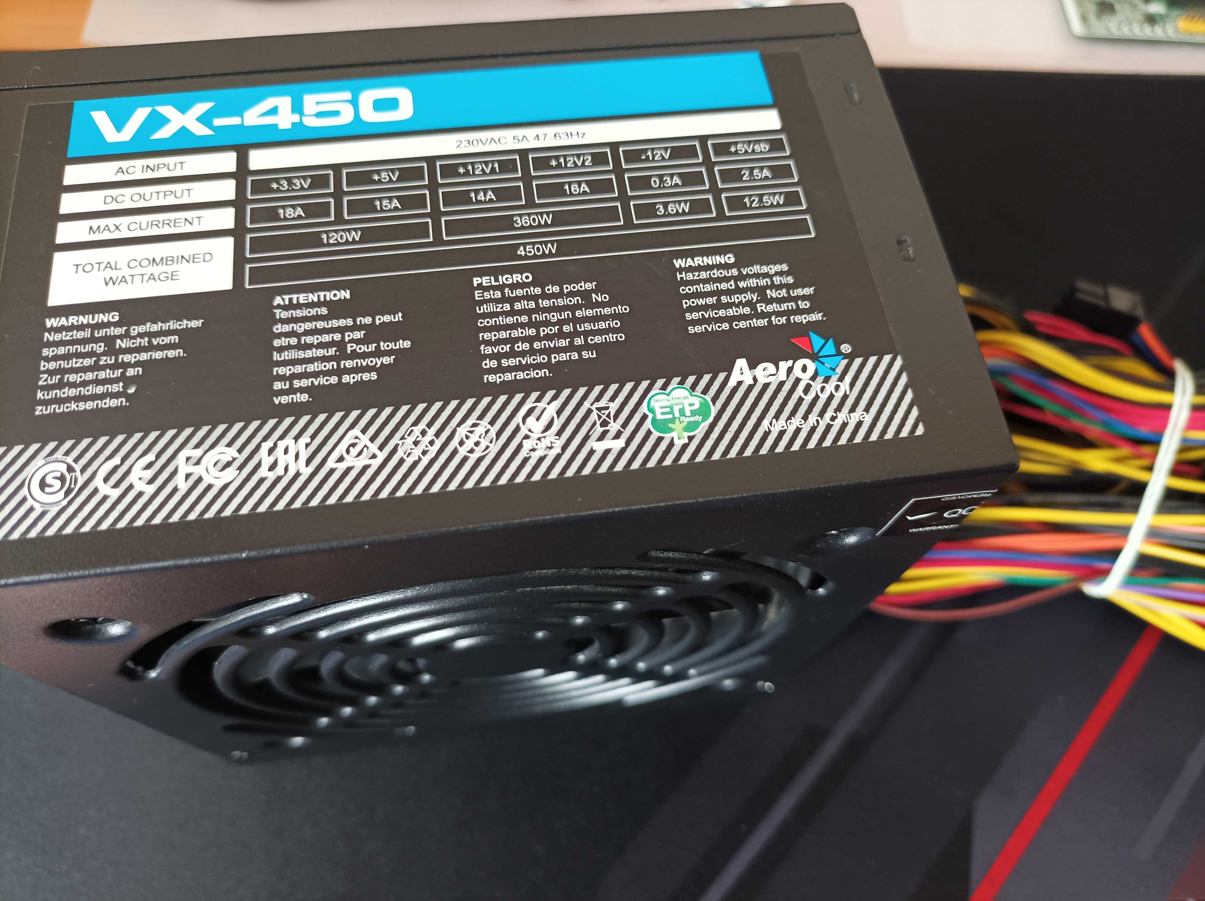 Блок питания Aerocool VX-450 450W в идеальном состоянии