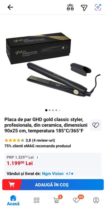 Placa de par Ghd gold professional advanced styler