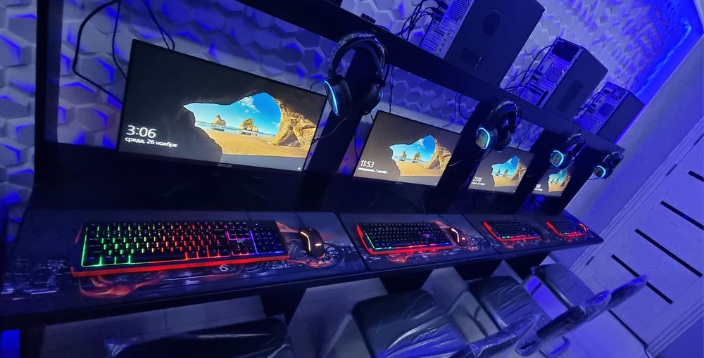 Game Club uchun 10ta igravoy kompyutrlar Sotilad Stol stulari bn