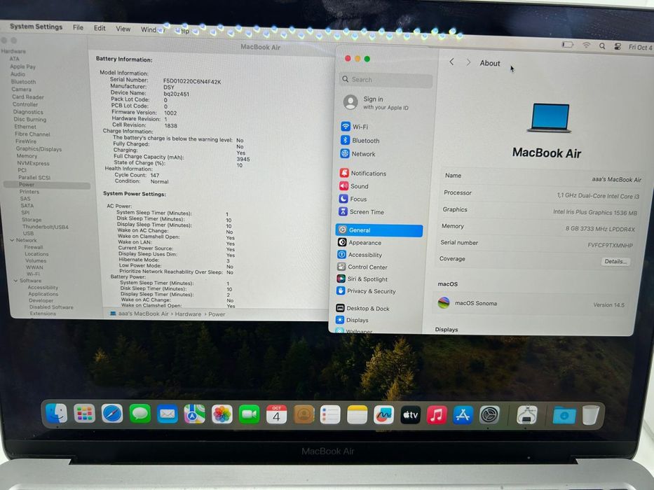 Laptop Apple MacBook Air 2020, Intel Core i3 1.1GHz, 8GB RAM, -P-