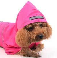 Дъждобран за кучета с качулка, размер XL, червен, светлоотразителни л
