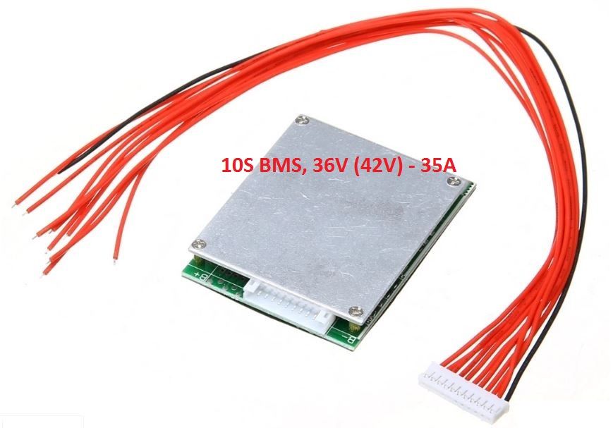 10S BMS 42V 35A, защитна платка с балансно зареждане, PCB BMS board