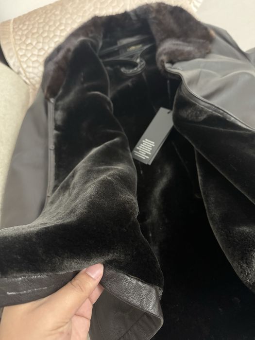 Дубленка кожанная, норка. 52 размер