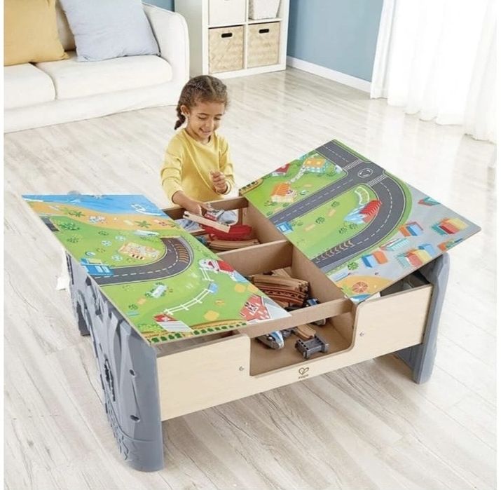 Set joc Hape - trenuri + sine din lemn