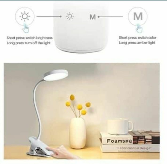 Lampa tactila cu clips