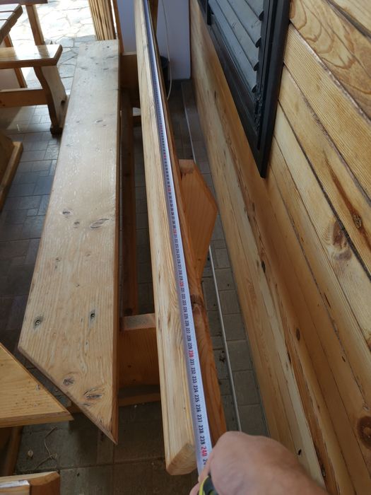 Градински комплект масив, маса и пейки