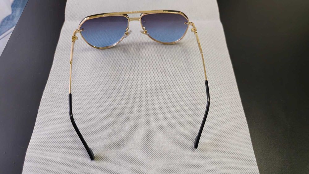 Ochelari de soare Cartier lentile albastre, rame metalice