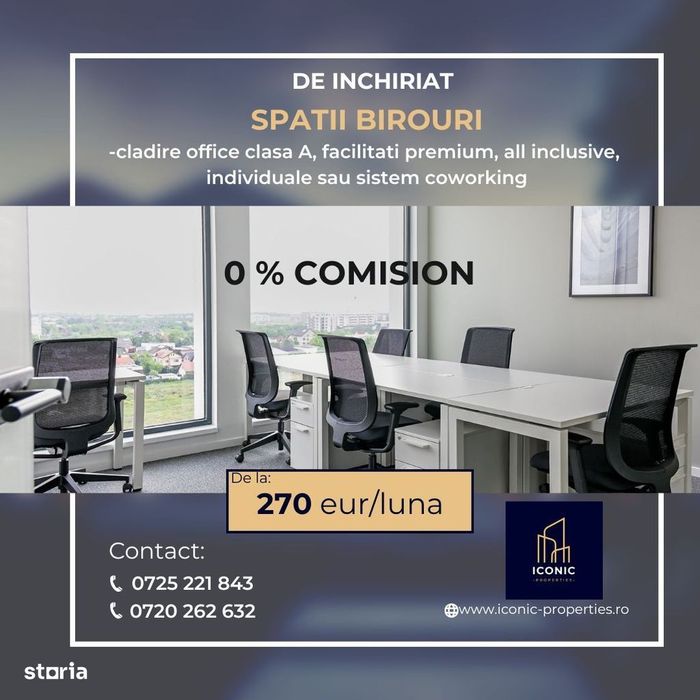 Birouri coworking, clasa A,facilitati all inclusive,  0% comision!