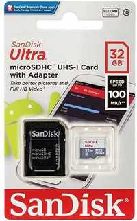 КАРТА ПАМЕТ SanDisk Ultra Micro SD 32GB Class 10 Адаптер за SD КАРТИ
