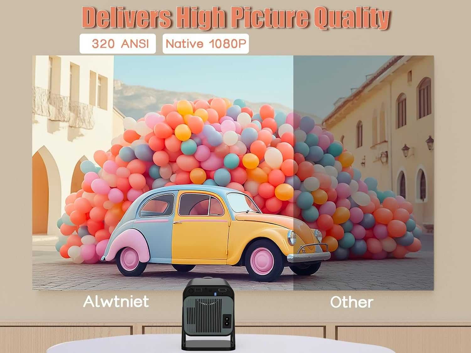 Alwtniet Projector 4K Officially Netflix cu A si android 13