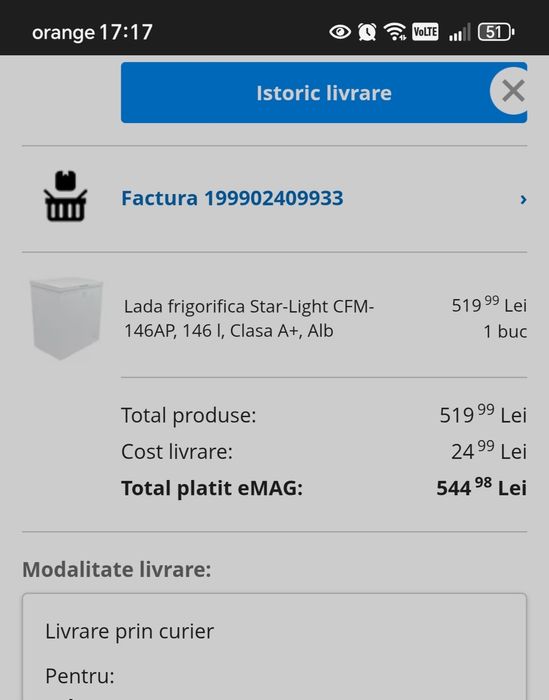 Lada frigorifica Star-Light 142 l, Clasa A+