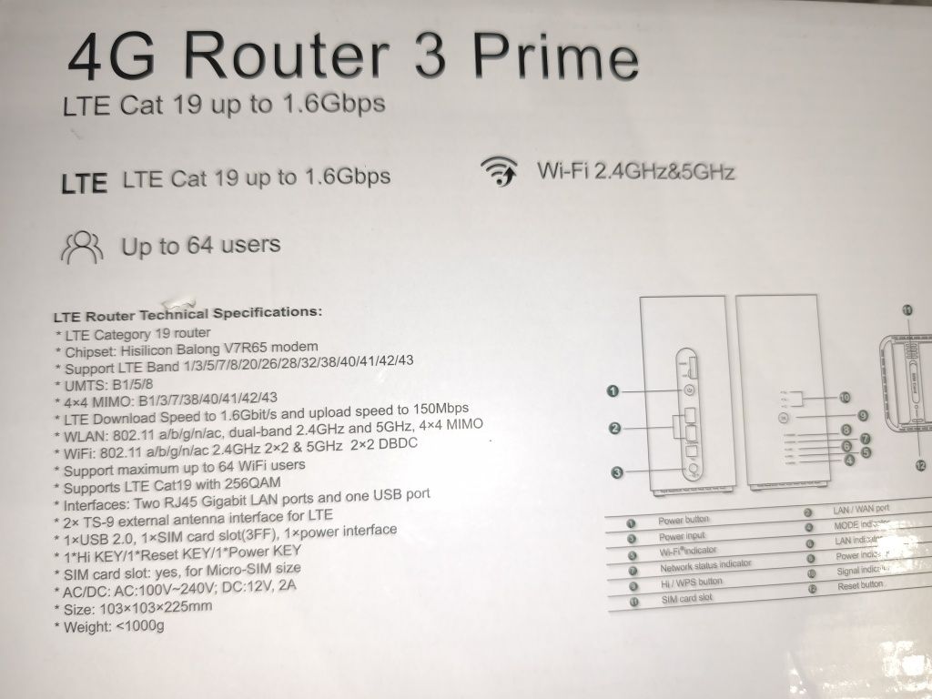 Huawei 4g Router 3 Prime LTE Cat 19 up 1,6 gbps