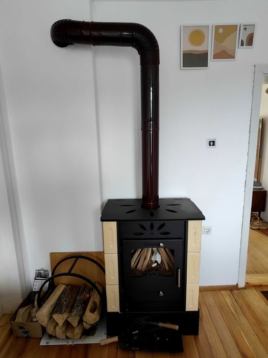 Печка с отопление на Дърва 9kw