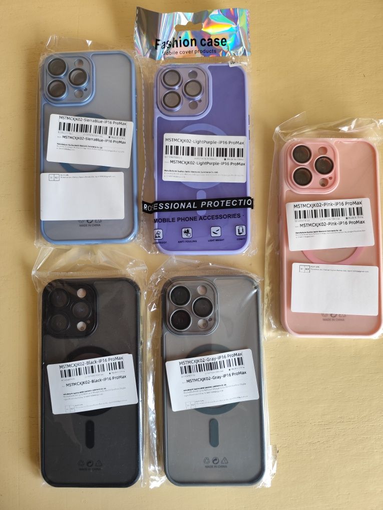 iPhone 16,16pro,16Max,16+ MagSafe case с протектор за камерите 5цвята