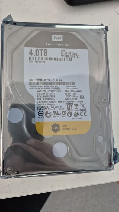 Продам новые жёсткие диски 4TB SATA 7.2K 3.5"